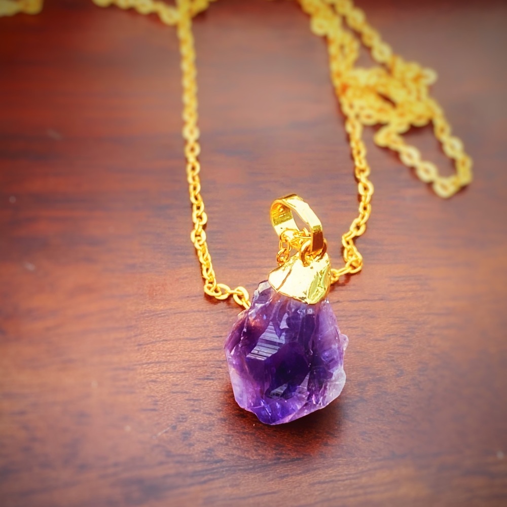 18K Amethyst Nugget Necklace